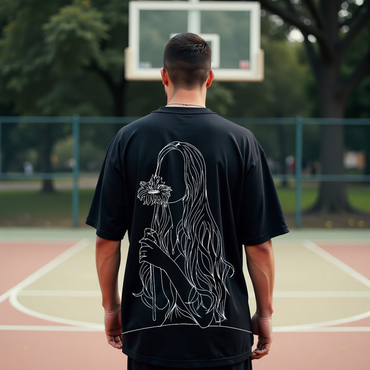 Lady Black Oversized T shirts