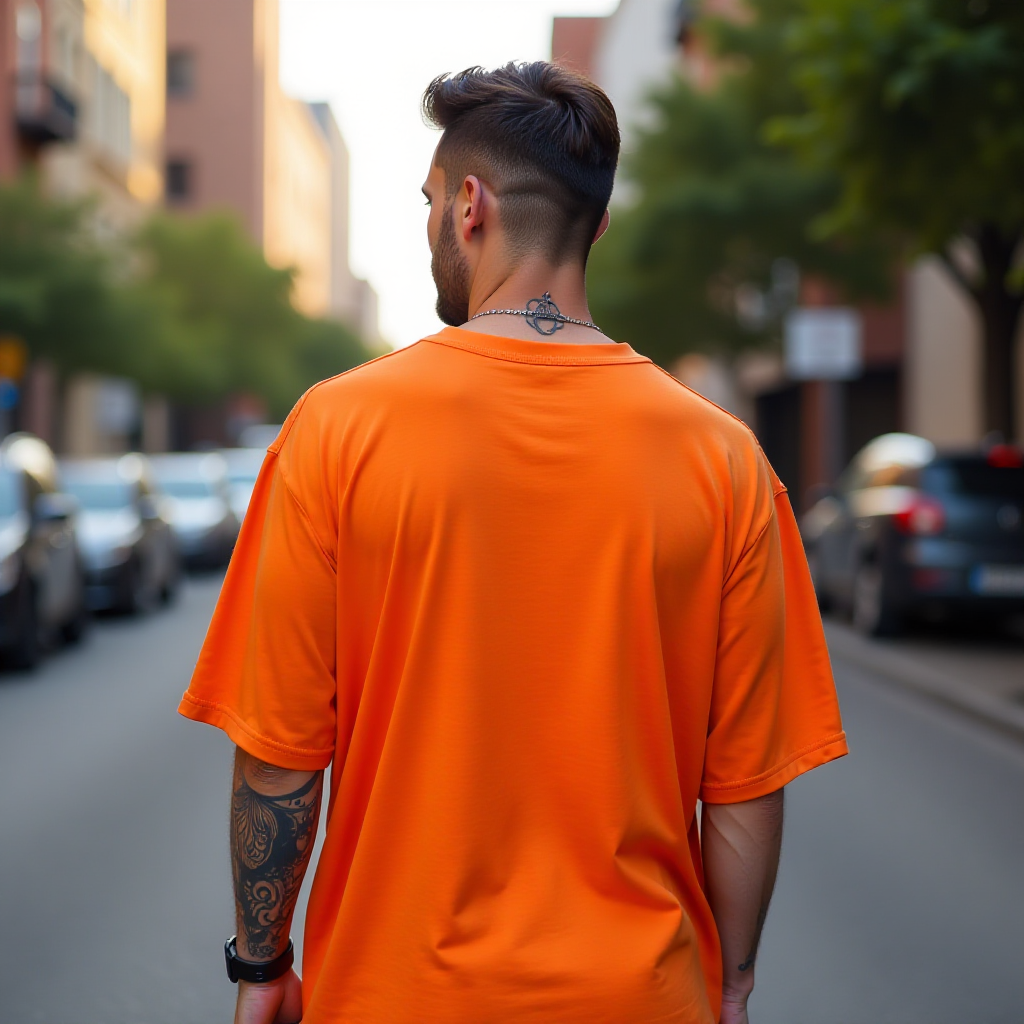 Crow Orange Oversized T shirts