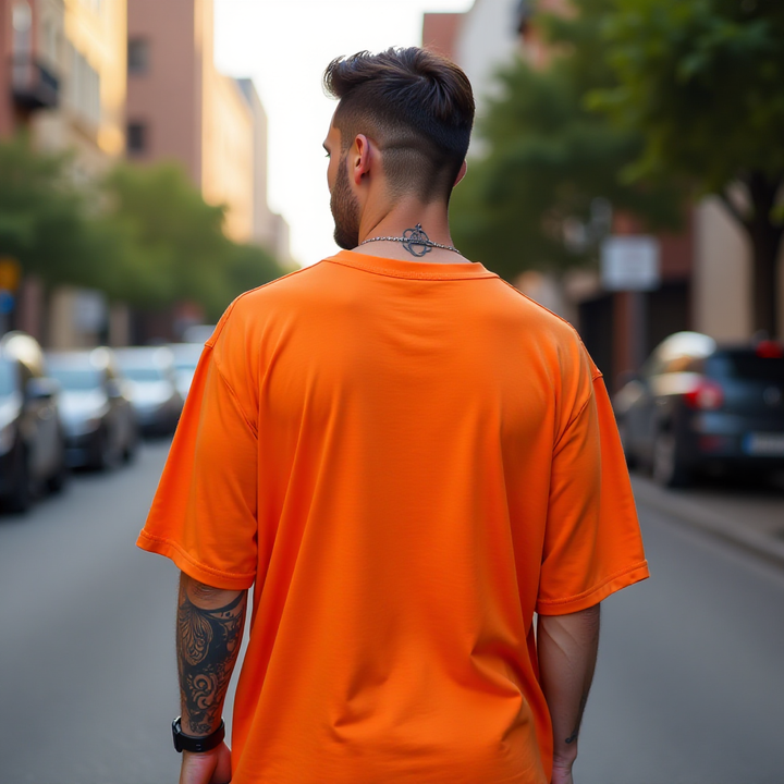 Crow Orange Oversized T shirts