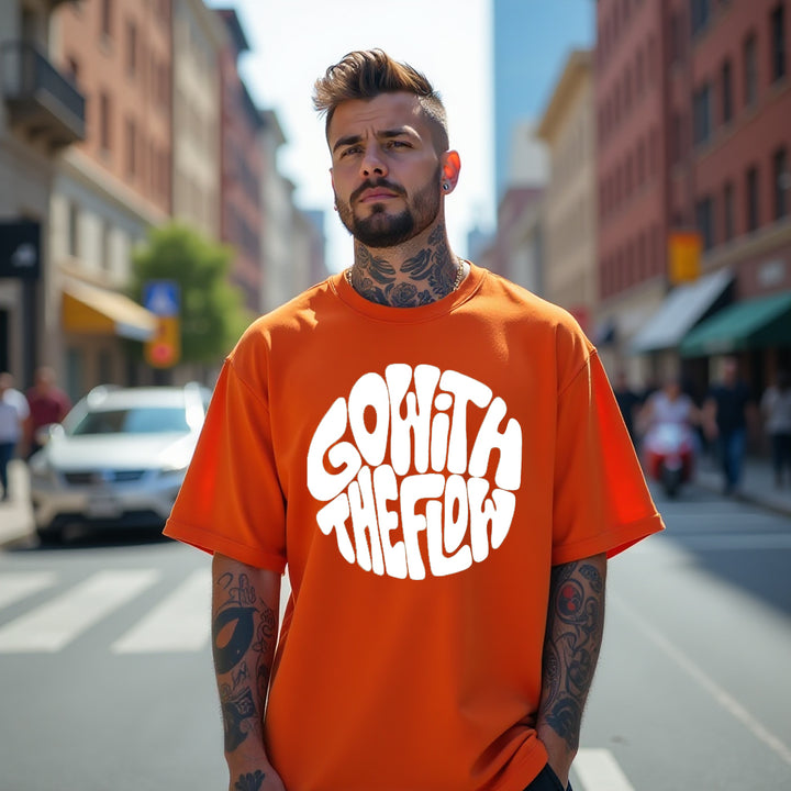 Flow Orange Oversized T shirts