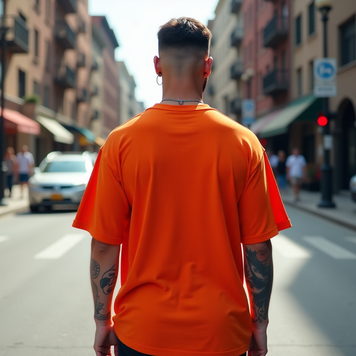 Flow Orange Oversized T shirts