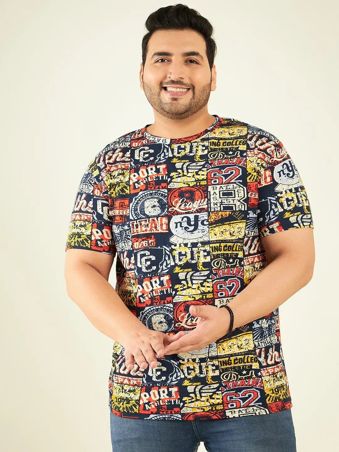 Multicolor Plus-Sized T-Shirt Men.