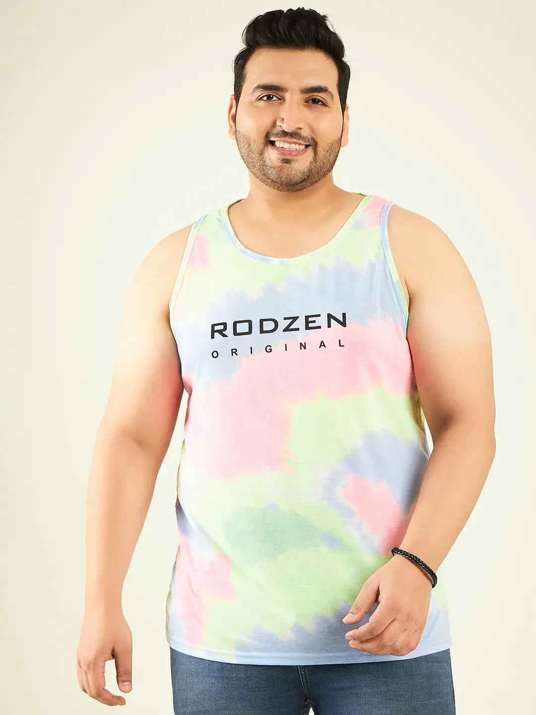 Tie Die Neon Pink Plus-Size Vest Men.