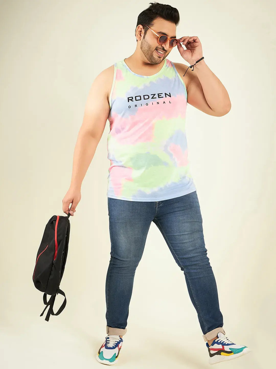 Tie Die Neon Pink Plus-Size Vest Men.