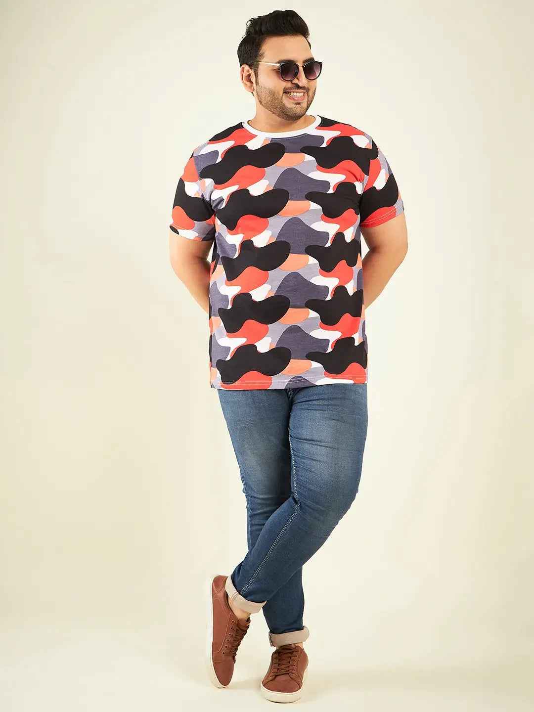 Cow Printed Plus Size T-Shirt By Rodzen