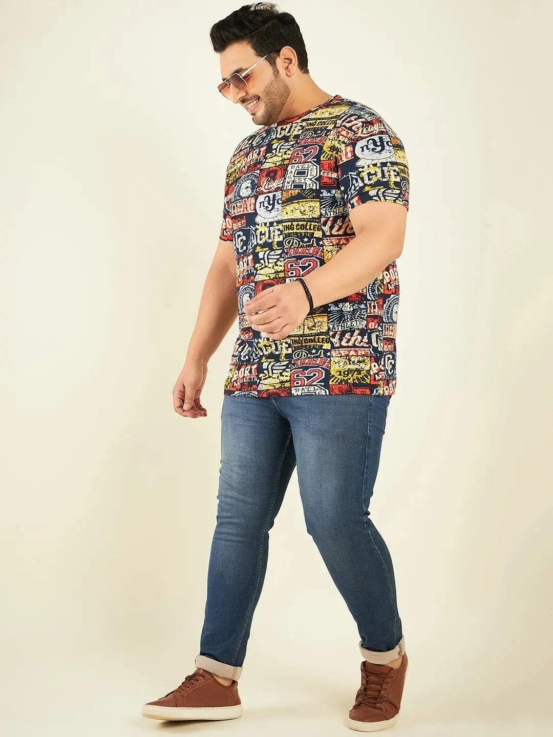 Multicolor Plus-Sized T-Shirt Men.