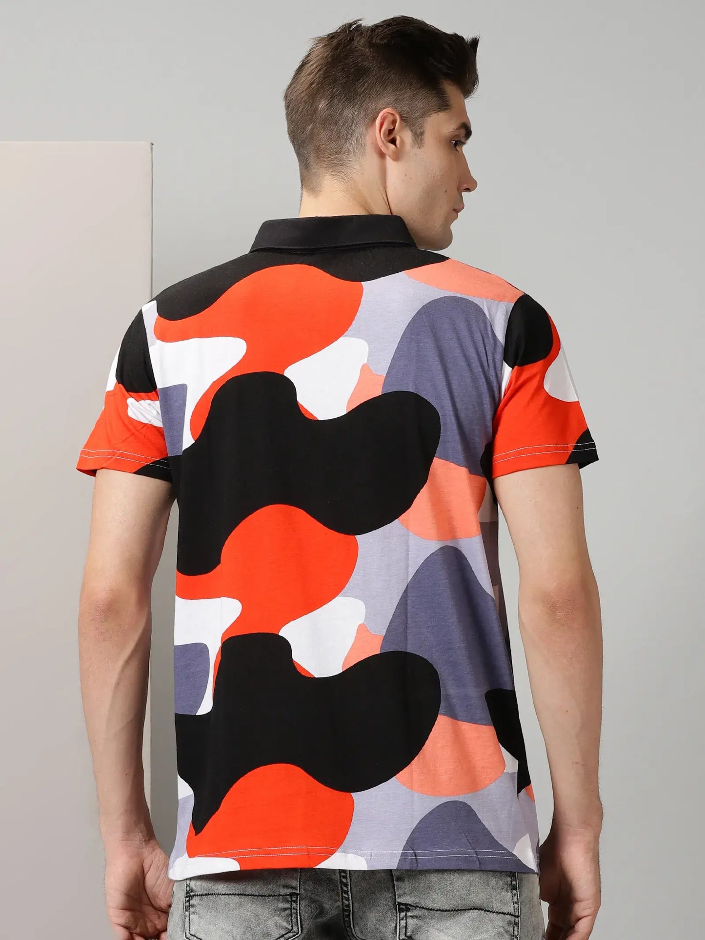 Cow Printed Polo T-Shirt By Rodzen