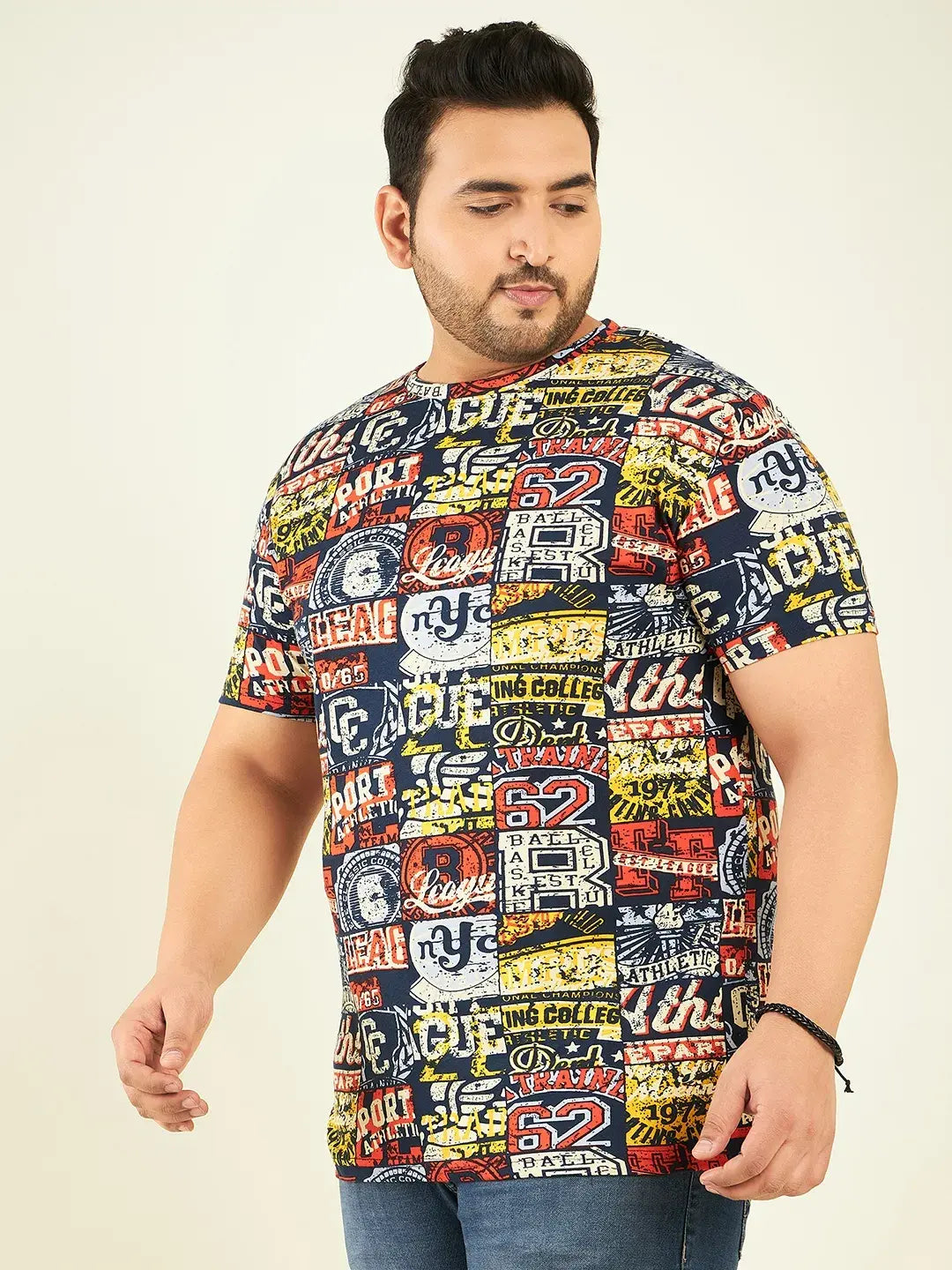 Multicolor Plus-Sized T-Shirt Men.