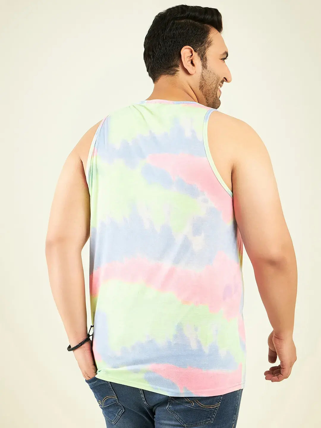 Tie Die Neon Pink Plus-Size Vest Men.