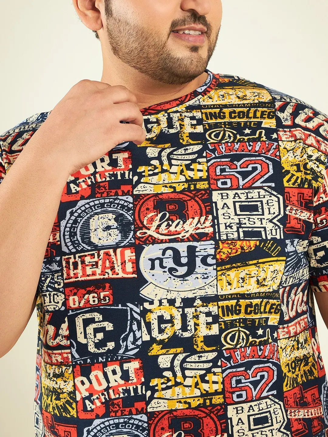 Multicolor Plus-Sized T-Shirt Men.