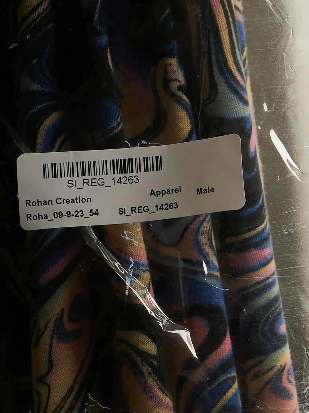 Multicolor Chemical Print Men Plus-Sized Tshirt