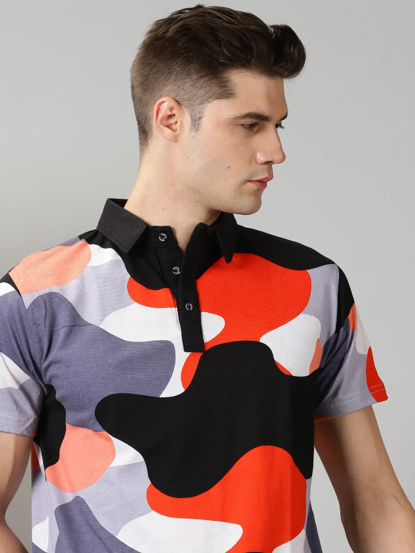 Cow Printed Polo T-Shirt By Rodzen