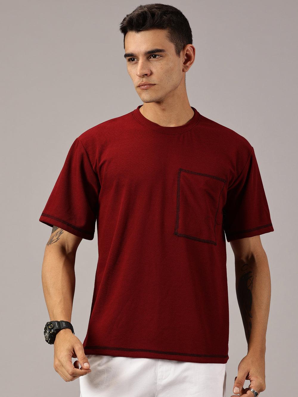 drop shoulder t shirt mens