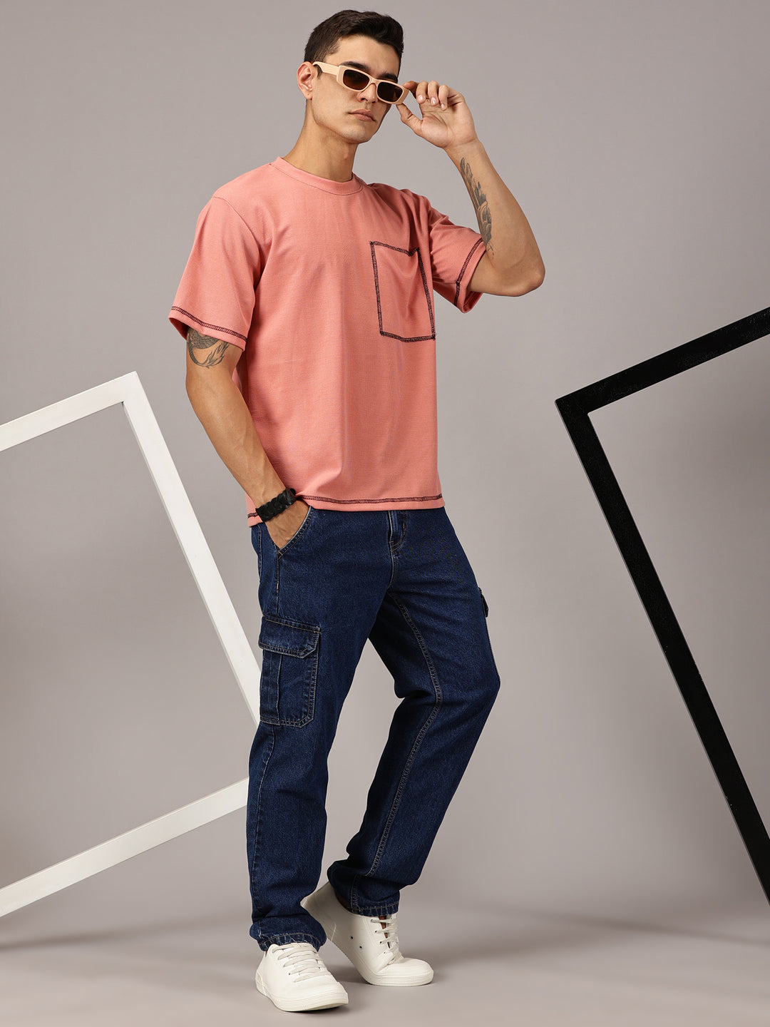 drop shoulder t shirt mens