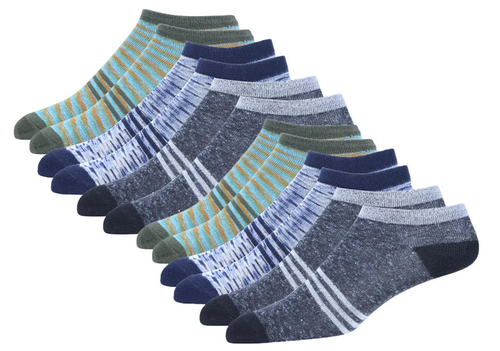 Multicolour Plain Ankle-Length Socks - Pack Of 12