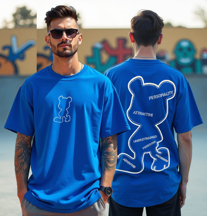 Dot Teddy Royal Blue Oversized T shirts