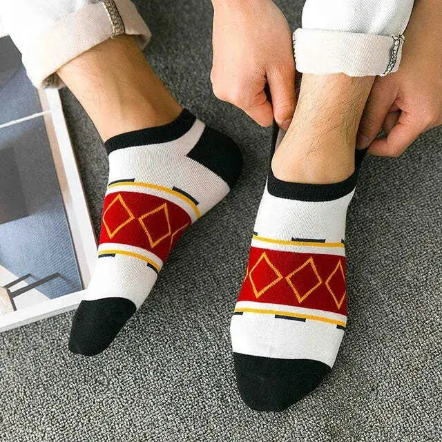 Multicolour Printed Ankle-Length Socks - Pack Of 5