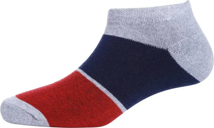 Color Block Printed Ankle-Length Socks - Pack Of 12