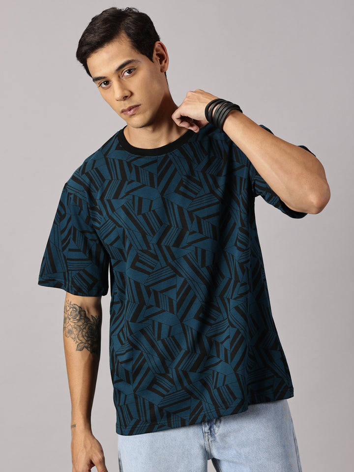 Print Peacock Oversized T-Shirt - By Rodzen