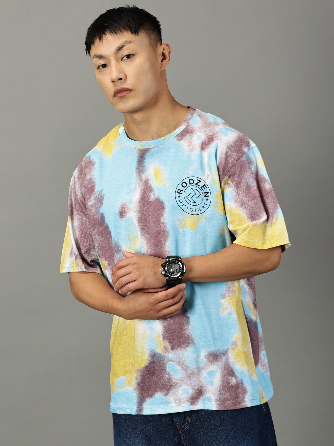 Tie Die Sky Blue Oversized T-Shirt - By Rodzen