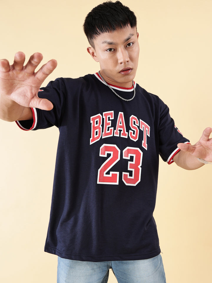 Tom Beast Navy Oversized T-Shirt - By Rodzen