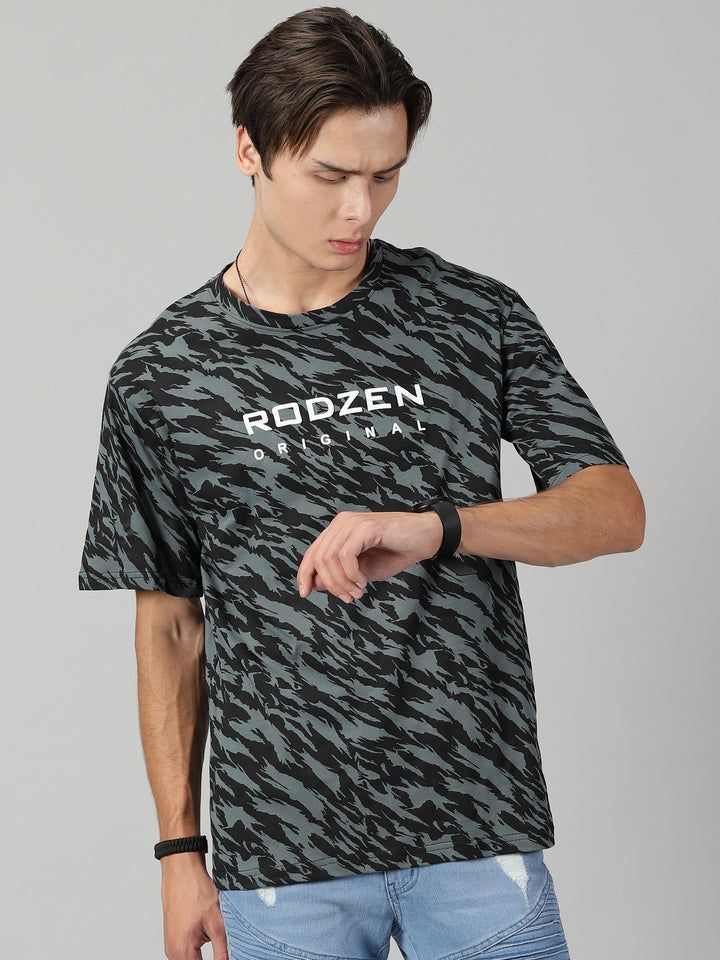 Zebra Dark Grey Oversized T-Shirt - By Rodzen