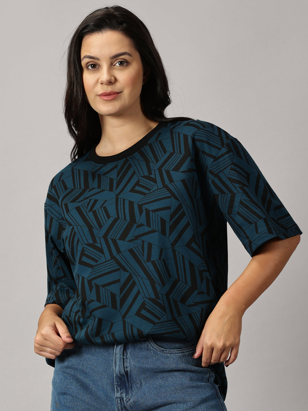 Print peacock Oversized T-Shirt For Women- By Rodzen