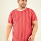 Red Stripes Oversized T-Shirt By Rodzen