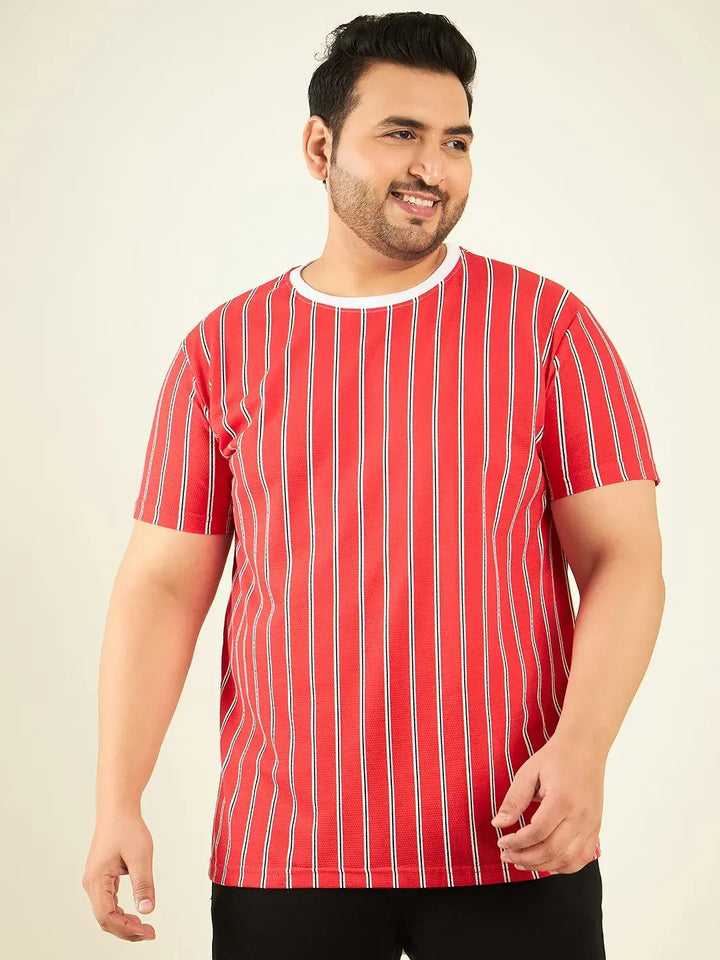 Red Stripes Oversized T-Shirt By Rodzen