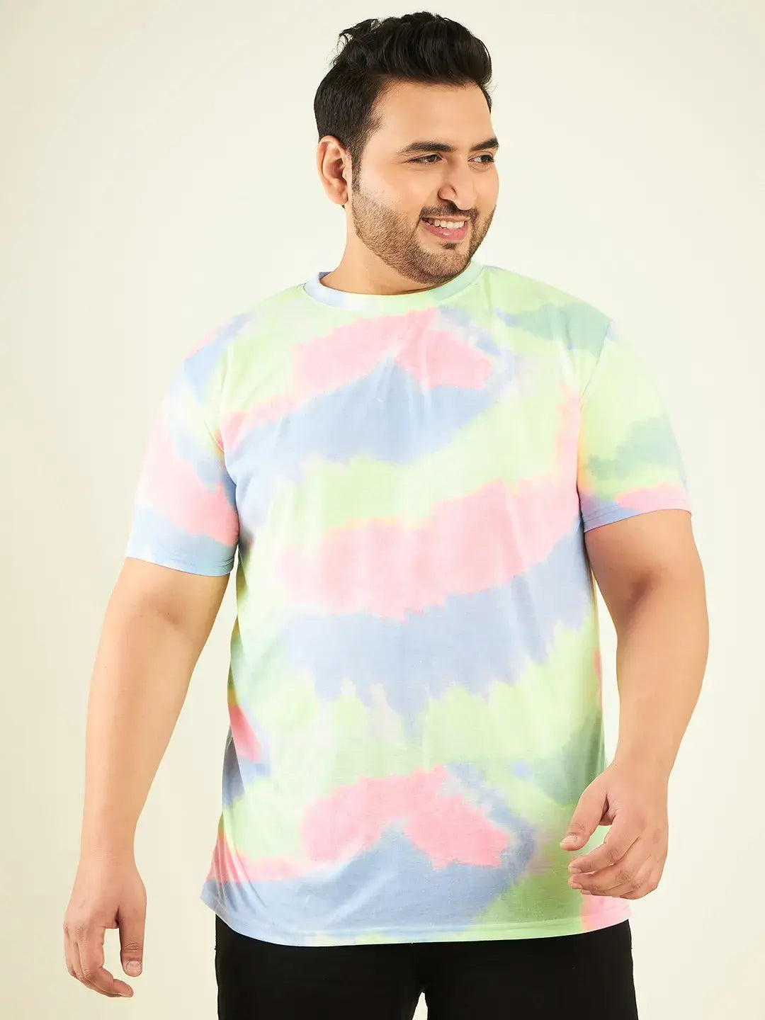 Tie Die Neon Pink Plus-Size T-Shirt Men.