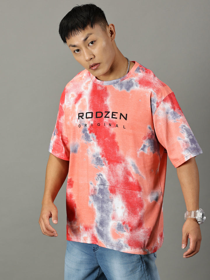 Tie Die Orange Oversized T-Shirt - By Rodzen