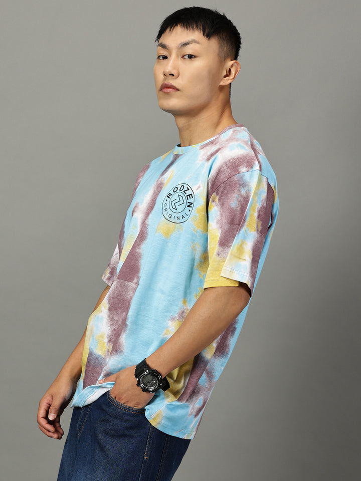 Tie Die Sky Blue Oversized T-Shirt - By Rodzen