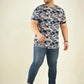 Multicolor Chemical Print Men Plus-Sized Tshirt