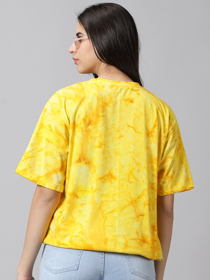 Tie Die Oversized T-shirts Yellow - By Rodzen