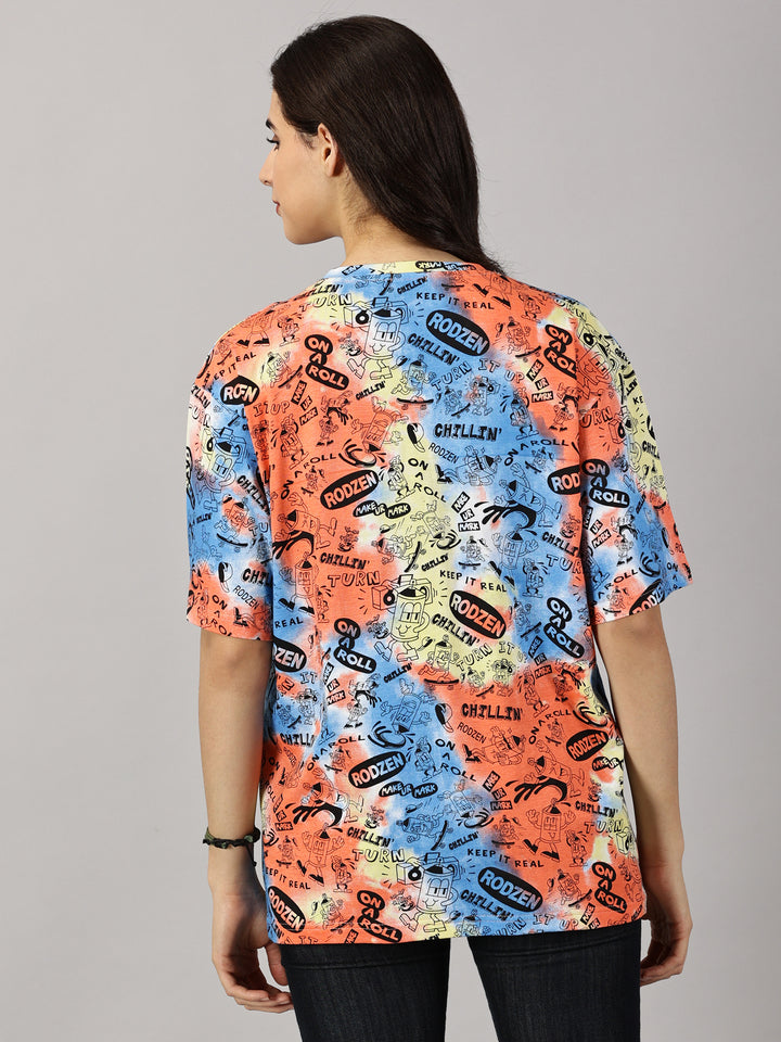 Tie Die Rodzen Oversized T-Shirt For Women- By Rodzen