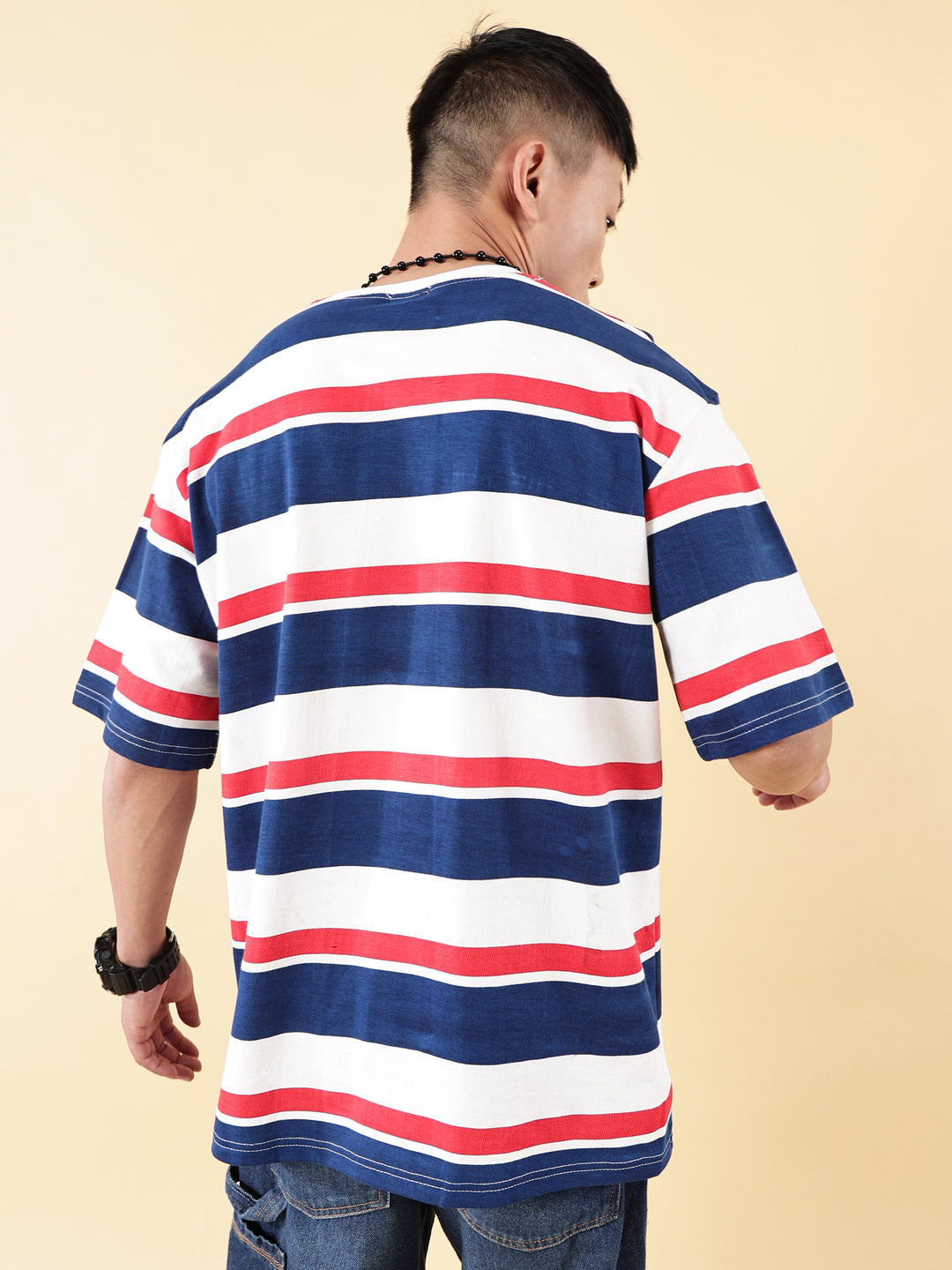 Strips Navy Oversized T-Shirt