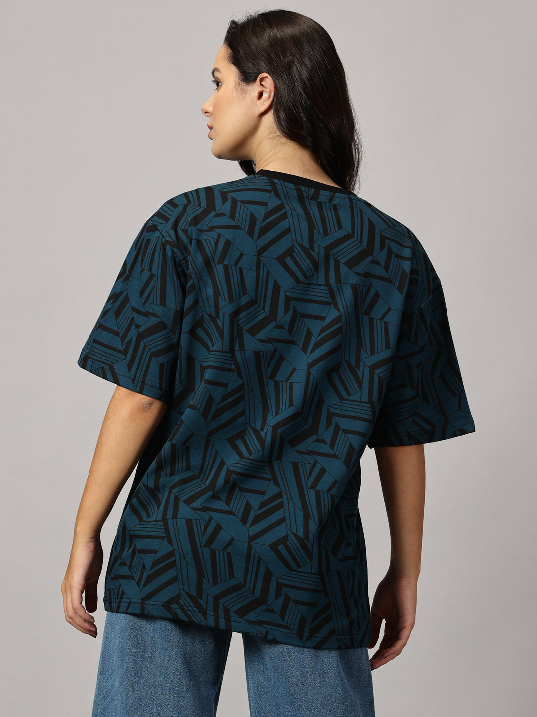 Print peacock Oversized T-Shirt For Women- By Rodzen