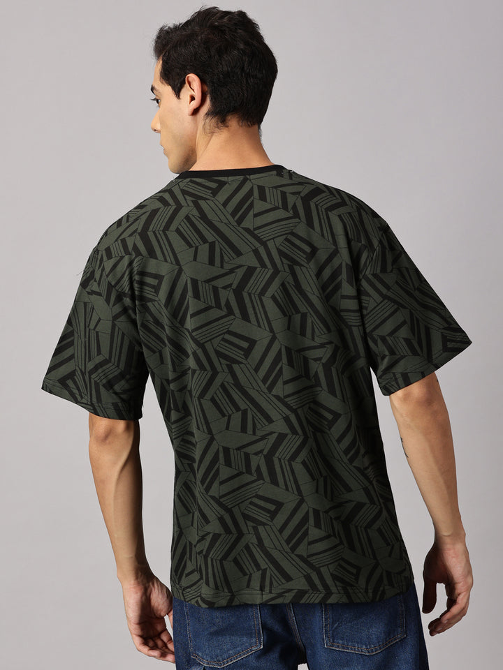 Print Green Oversized T-Shirt - By Rodzen