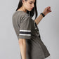 33 Printed Cley Gray Women Oversized Tshirt By Rodzen