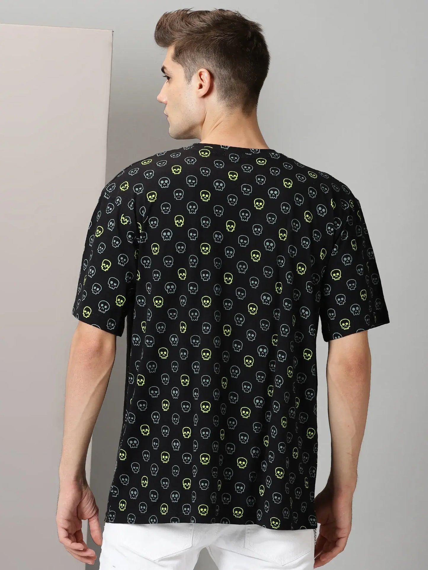 Black Skull Print OverSize T-Shirt By Rodzen