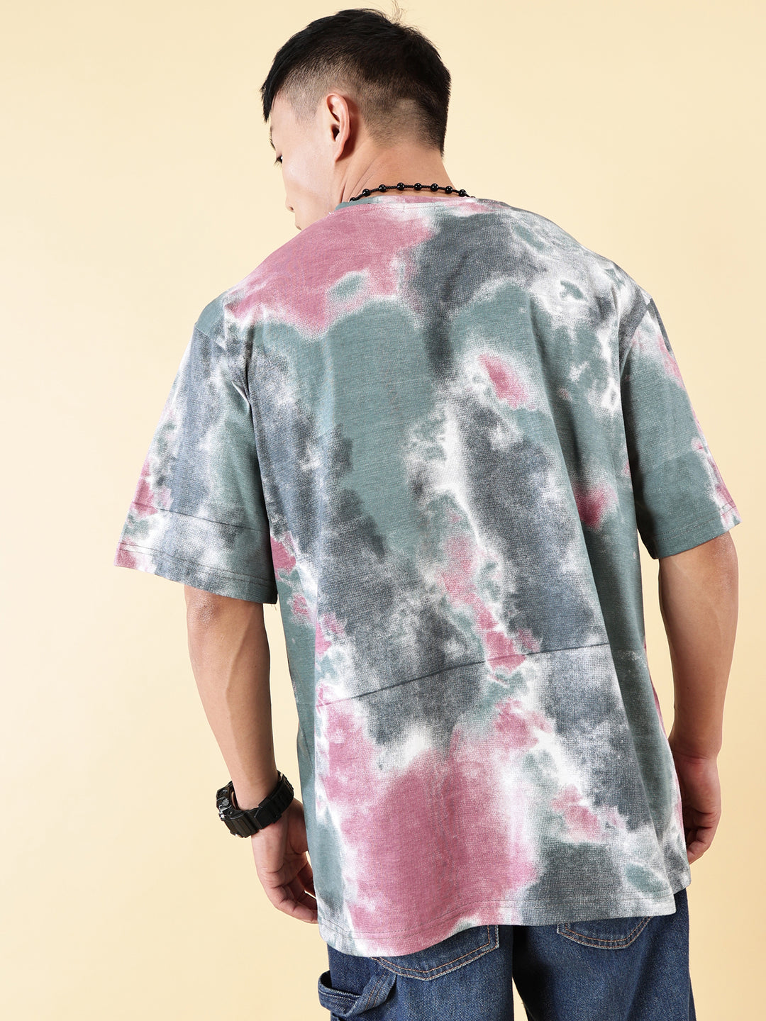 Tie Die Grey Oversized T-Shirt Men- By Rodzen