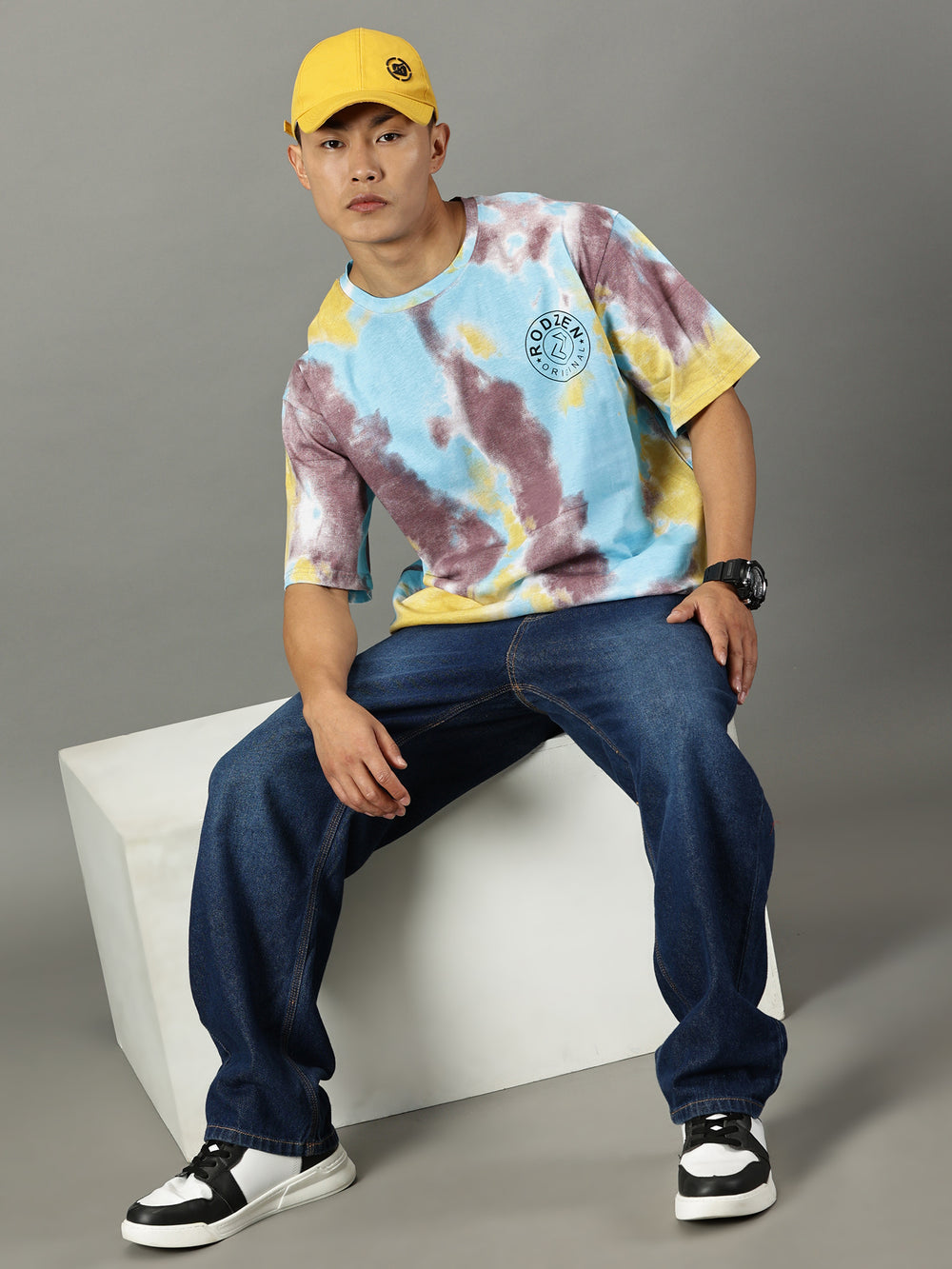 Tie Die Sky Blue Oversized T-Shirt - By Rodzen