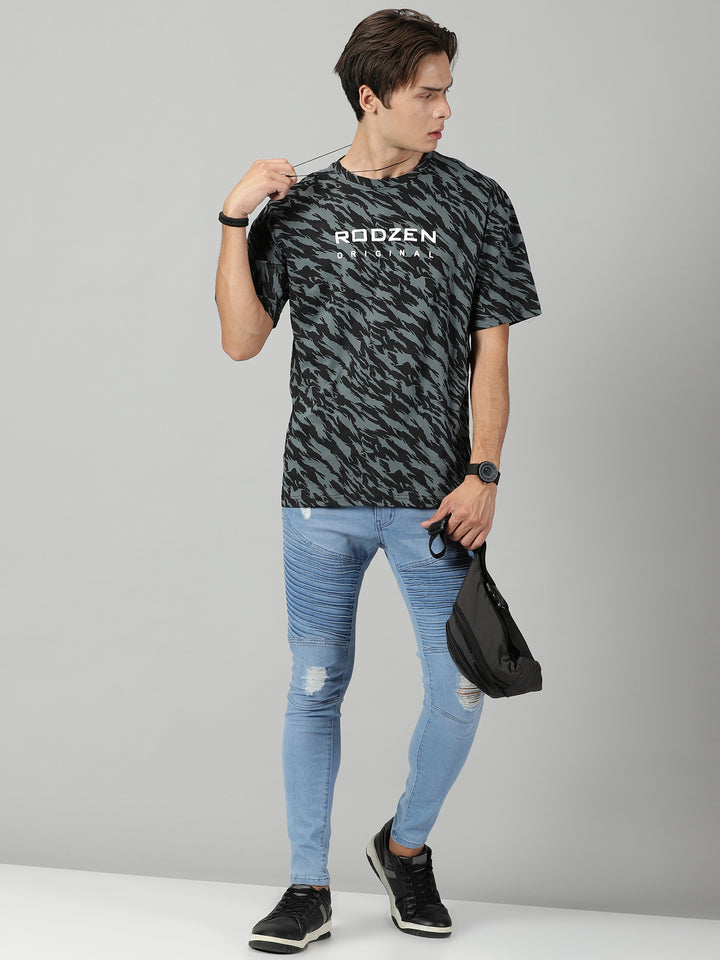 Zebra Dark Grey Oversized T-Shirt - By Rodzen