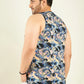 Multicolor Chemical Print Men Plus-Sized Vest