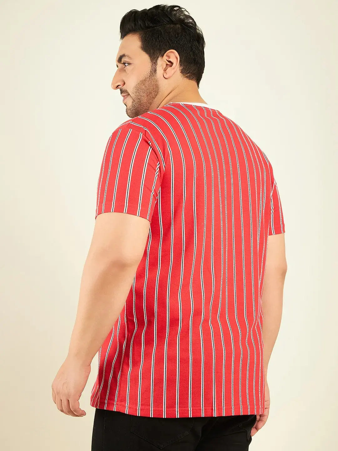 Red Stripes Oversized T-Shirt By Rodzen