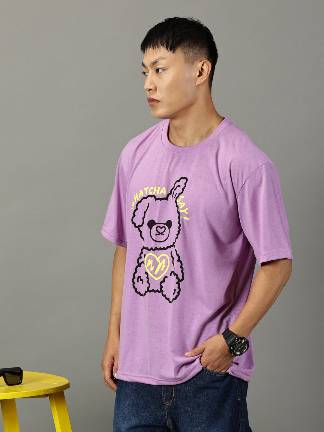 Teddy Lavender Oversized T-Shirt - By Rodzen