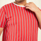 Red Stripes Oversized T-Shirt By Rodzen
