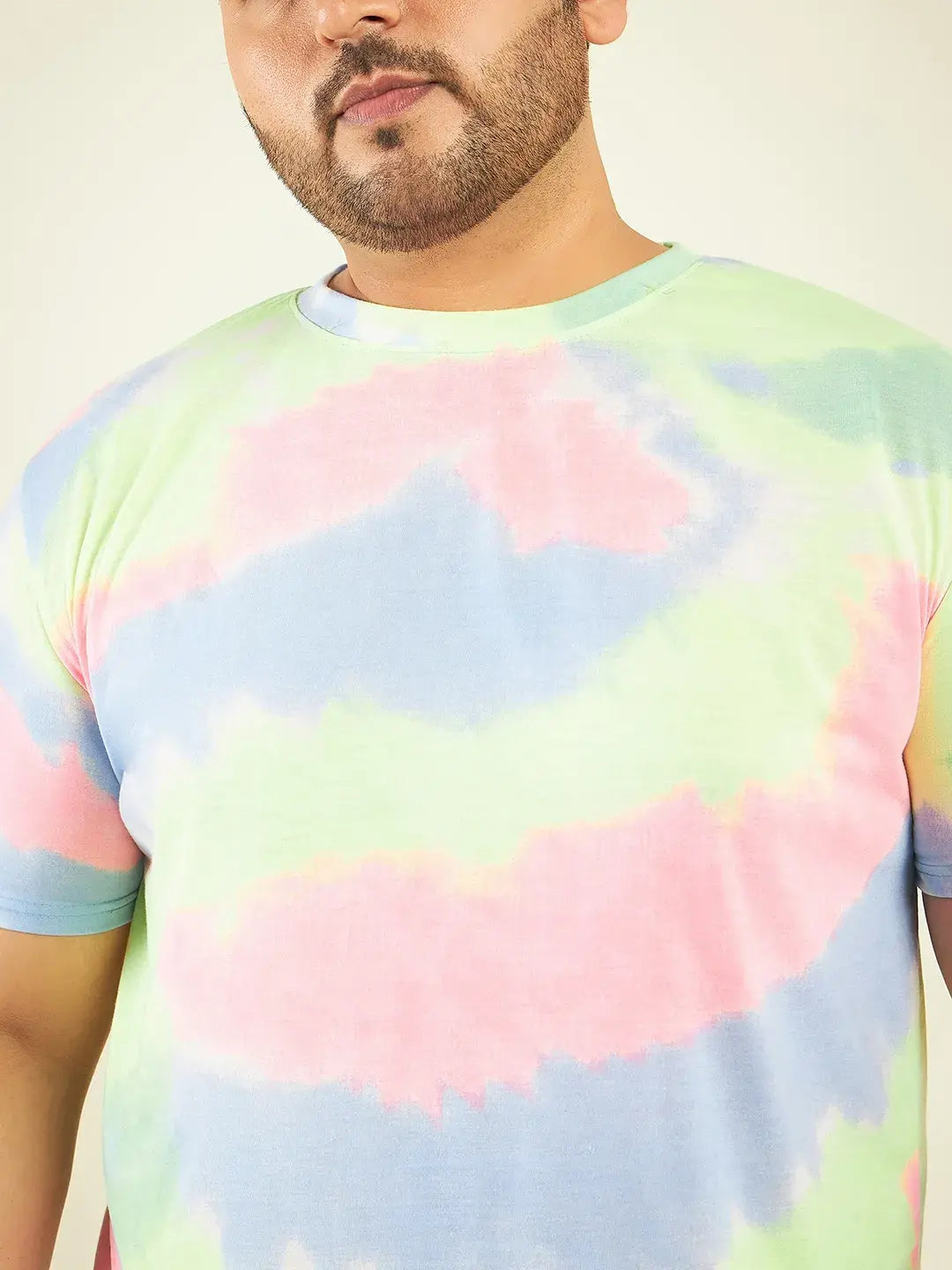 Tie Die Neon Pink Plus-Size T-Shirt Men.