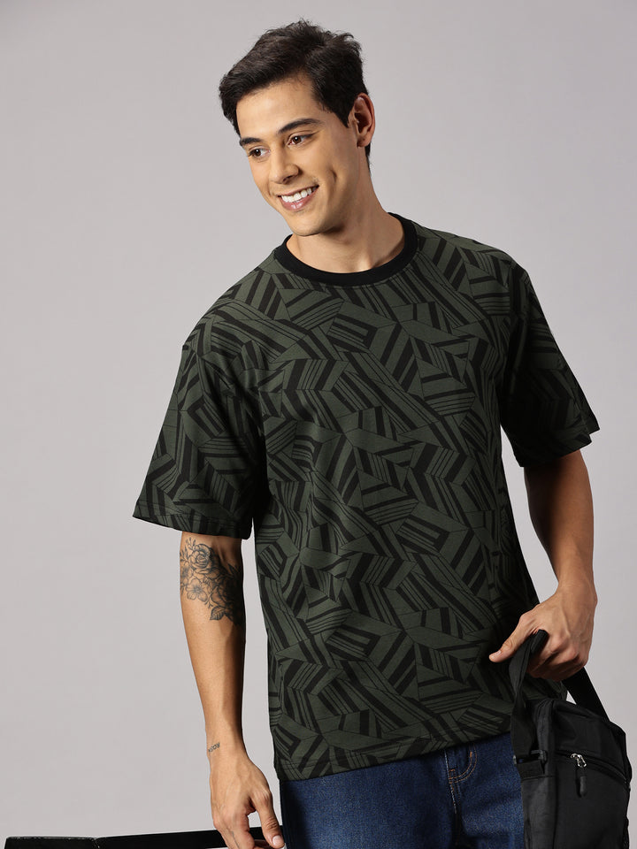 Print Green Oversized T-Shirt - By Rodzen