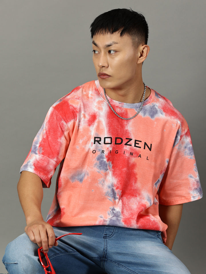 Tie Die Orange Oversized T-Shirt - By Rodzen